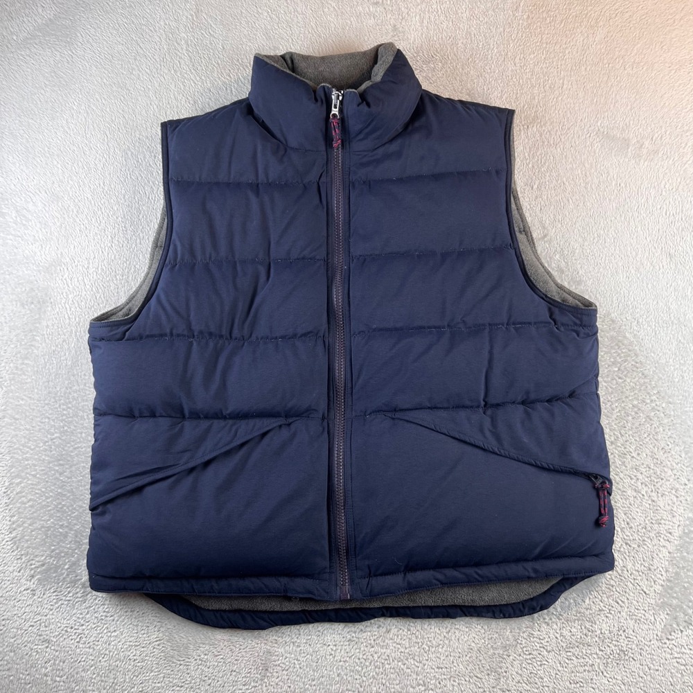 Vintage American Eagle AE Performance Mens Puffer Vest Navy Fleece Lined XXL Y2K